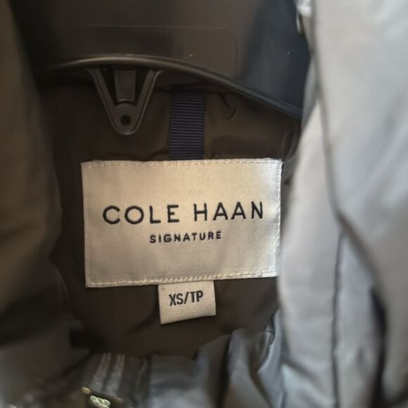 Cole Haan Taffeta Down & Feather Fill Coat In Forest Green XS/TP NWT in packagin - Picture 6 of 9